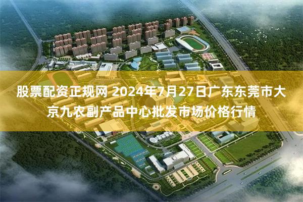 股票配资正规网 2024年7月27日广东东莞市大京九农副产品中心批发市场价格行情