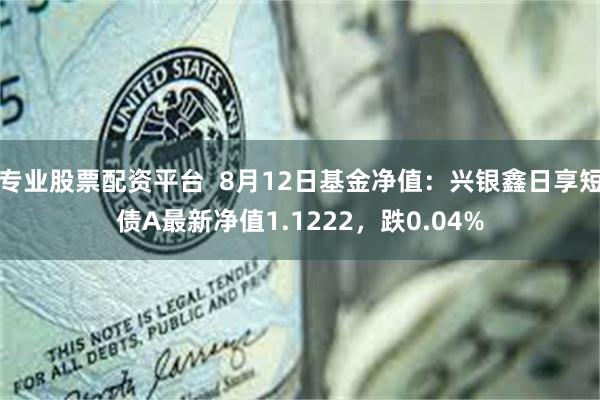 专业股票配资平台  8月12日基金净值：兴银鑫日享短债A最新净值1.1222，跌0.04%