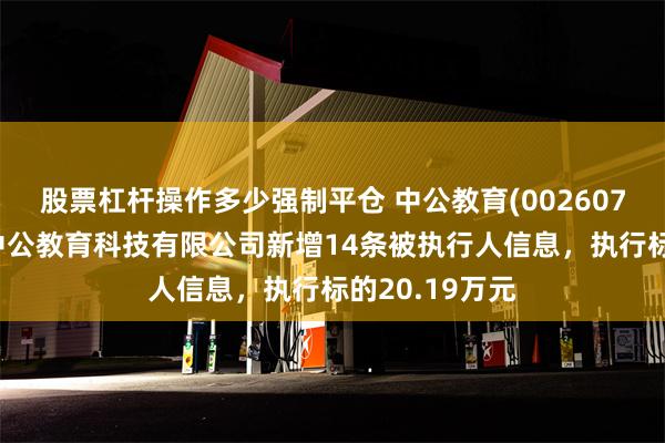 股票杠杆操作多少强制平仓 中公教育(002607)控股的北京中公教育科技有限公司新增14条被执行人信息，执行标的20.19万元