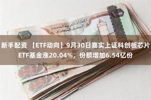 新手配资 【ETF动向】9月30日嘉实上证科创板芯片ETF基金涨20.04%，份额增加6.54亿份