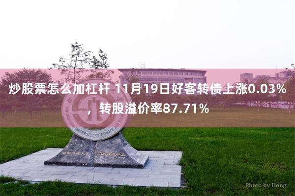 炒股票怎么加杠杆 11月19日好客转债上涨0.03%，转股溢价率87.71%