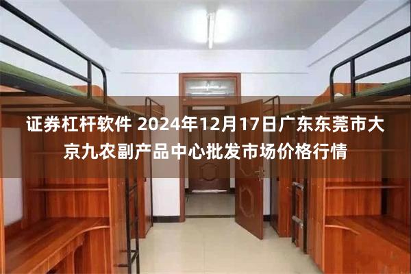 证券杠杆软件 2024年12月17日广东东莞市大京九农副产品中心批发市场价格行情