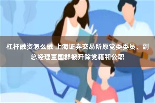 杠杆融资怎么融 上海证券交易所原党委委员、副总经理董国群被开除党籍和公职